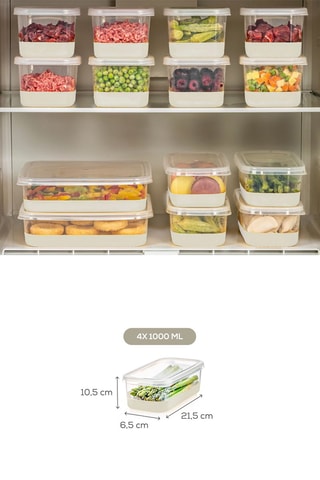 4 cajas con tapas de plástico sin BPA - 100 cl