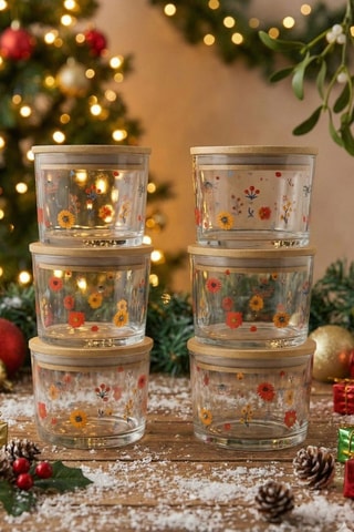 12 fiambreras con tapas de bambú - 220 ml