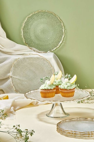 6 platos de postre y expositor de repostería - 7 piezas