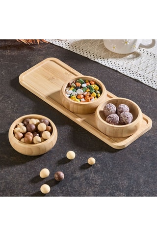 Vajilla de bambú Acero - 4 piezas