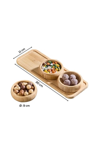 Vajilla de bambú Acero - 4 piezas