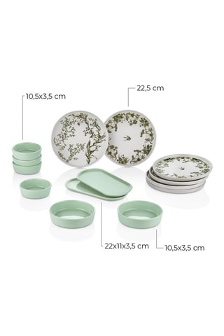 Vajilla de cerámica para el desayuno - 14 piezas