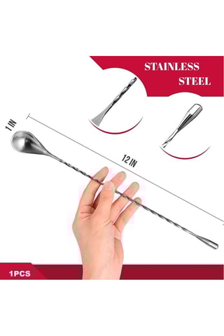 Cuchara para cóctel de acero inoxidable - 30,5 cm