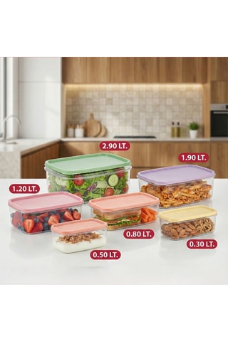 6 fiambreras - 300-2900 ml