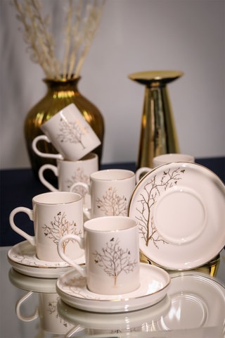 Juego de café de porcelana - 6 personas