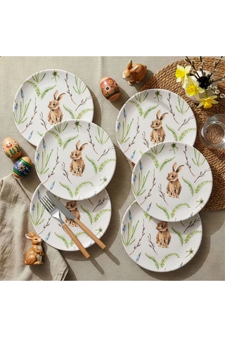 6 platos de postre de cerámica - 19,3 cm