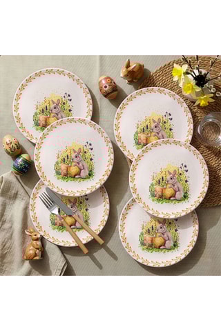 6 platos de postre de cerámica - 19,3 cm