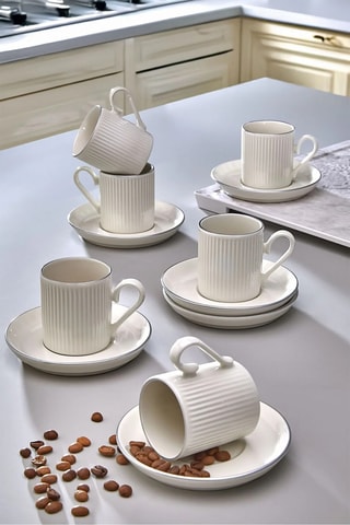 Juego de café de porcelana - 6 personas