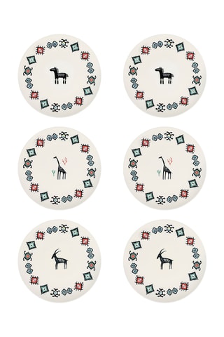 6 platos de postre de porcelana - 20 cm