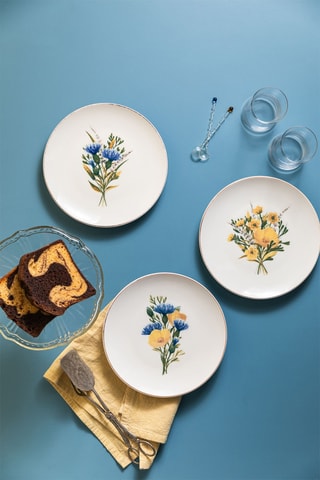 6 platos de postre de porcelana - 20 cm