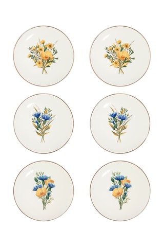 6 platos de postre de porcelana - 20 cm
