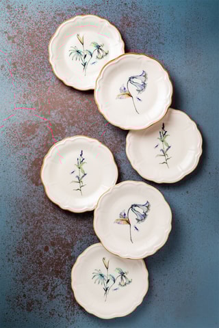 6 platos de postre de porcelana - 21 cm