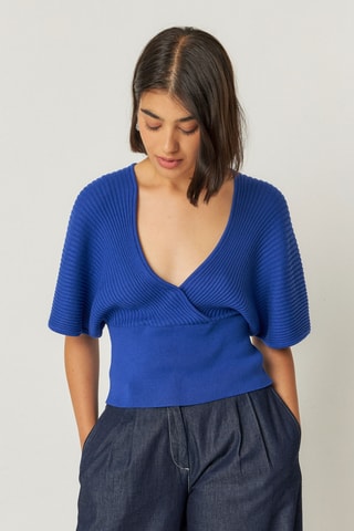 Top em algodão biológico Tala - Azul