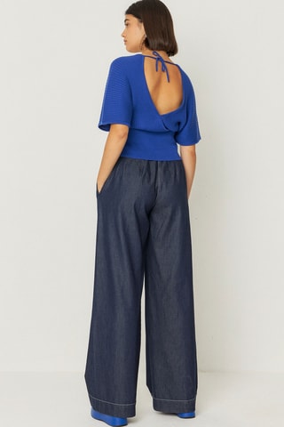 Top em algodão biológico Tala - Azul