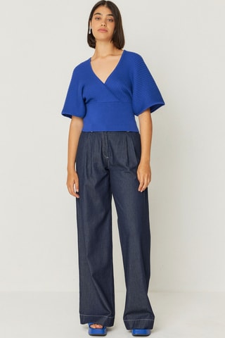 Top em algodão biológico Tala - Azul