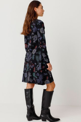 Vestido direito em algodão biológico Lamia - Multicor