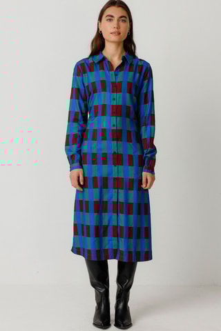 Vestido-camisa em algodão biológico Ibane - Multicor