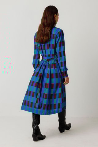 Vestido-camisa em algodão biológico Ibane - Multicor