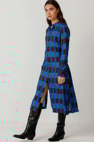 Vestido-camisa em algodão biológico Ibane - Multicor