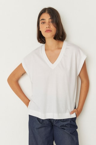 T-shirt oversize em algodão biológico Zuntz - Branco