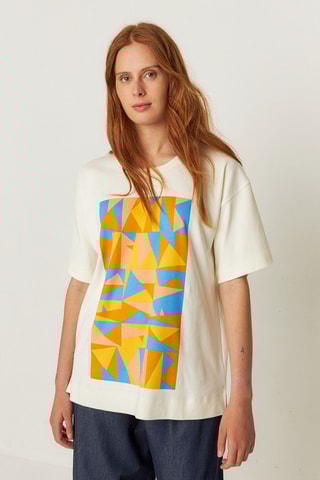 T-shirt oversize em algodão biológico Monika - Bege