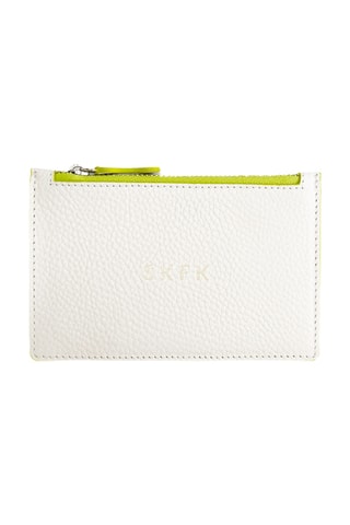 Porta-cartões de couro Breda - Branco