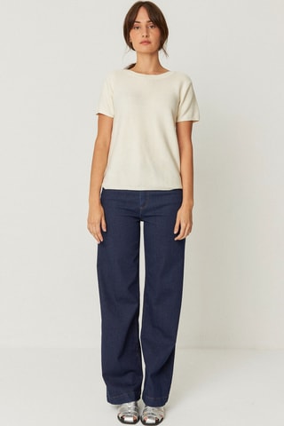 T-shirt em algodão biológico Bidari - Bege