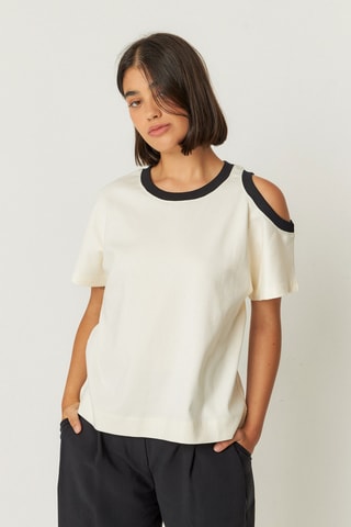 T-shirt oversize em algodão biológico Lia - Bege