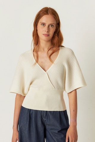 Top em algodão biológico Tala - Bege
