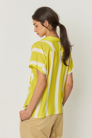 Camisa larga Uma - Branco e amarelo