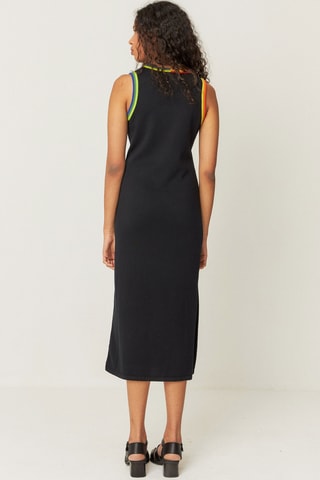 Vestido midi em algodão biológico Ihara - Preto