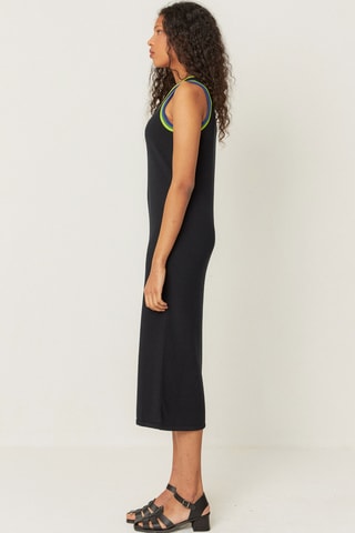 Vestido midi em algodão biológico Ihara - Preto