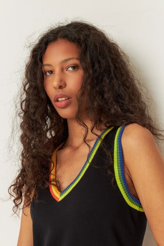 Vestido midi em algodão biológico Ihara - Preto