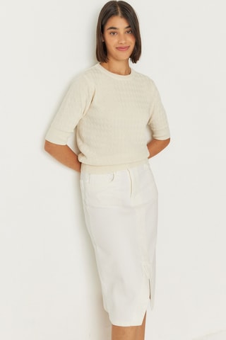 Top em algodão biológico Muike - Bege