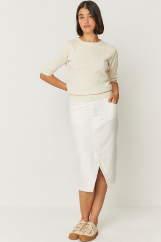 Top em algodão biológico Muike - Bege