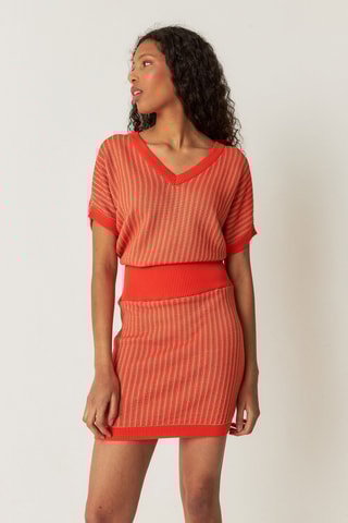 Saia direita em algodão biológico Bine - Laranja