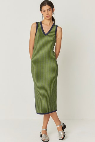 Vestido-camisola em algodão biológico Ihara - Verde