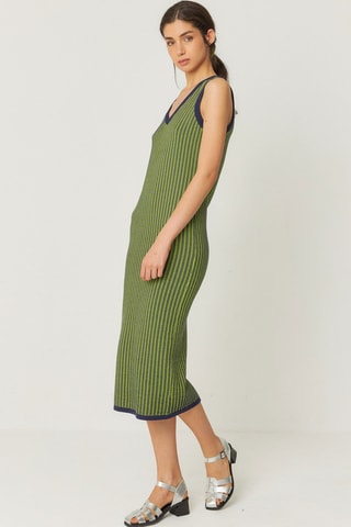 Vestido-camisola em algodão biológico Ihara - Verde