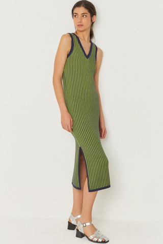 Vestido-camisola em algodão biológico Ihara - Verde