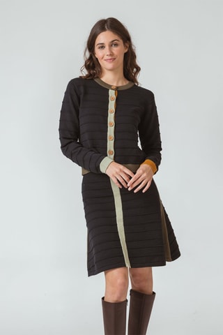 Saia estilo patinadora em algodão biológico - Preto - Preto e verde