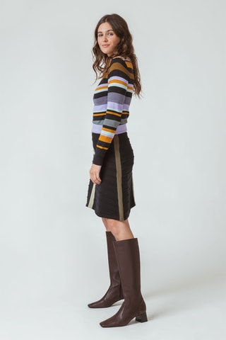 Saia estilo patinadora em algodão biológico - Preto - Preto e verde