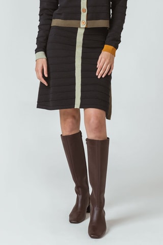 Saia estilo patinadora em algodão biológico - Preto - Preto e verde