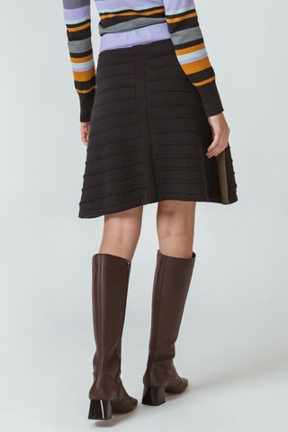 Saia estilo patinadora em algodão biológico - Preto - Preto e verde