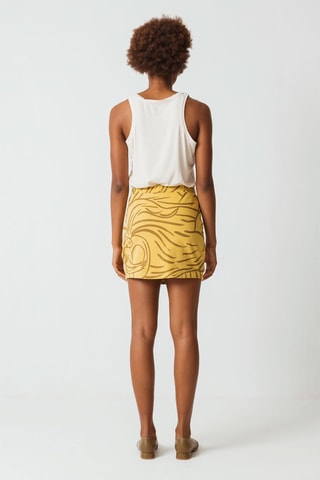 Saia em algodão biológico - Amarelo - Amarelo e castanho