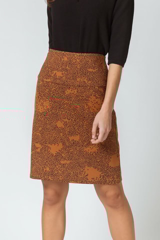 Saia direita de cintura subida Belky - Castanho - Castanho