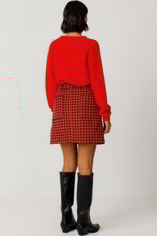 Minissaia em algodão biológico Bake - Vermelho e preto