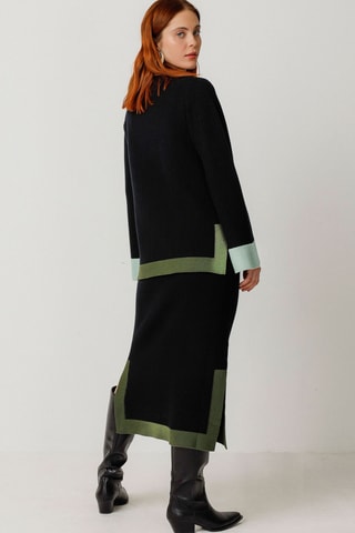 Saia direita em algodão biológico Gilda - Preto