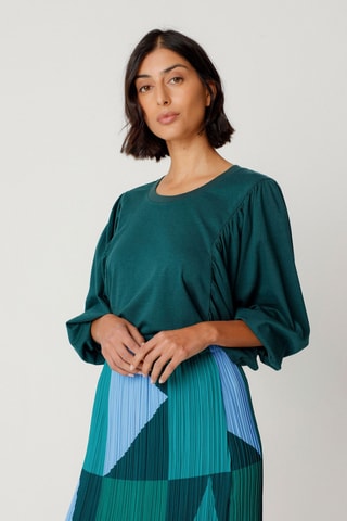 Saia plissada cintura alta Sira - Multicor