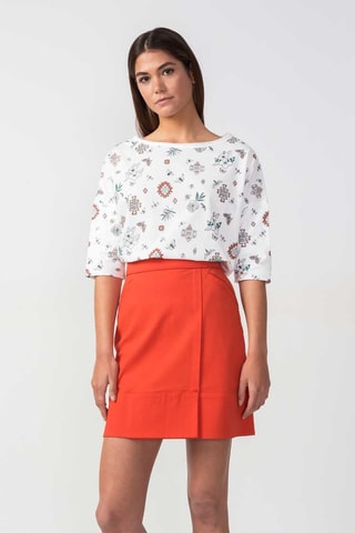 Saia direita cintura alta Gaintza - Vermelho