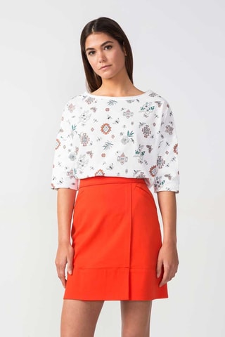 Saia direita cintura alta Gaintza - Vermelho